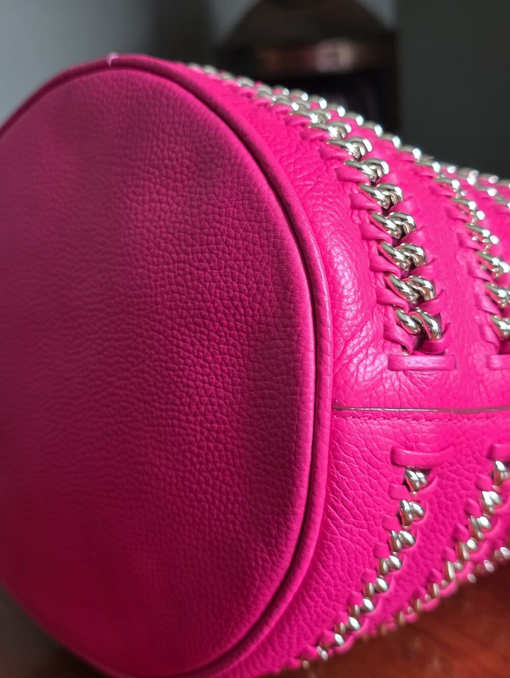 Coach 35373 Whiplash Mini Duffle Pink Ruby Leather Bucket Bag - Picture 12 of 16